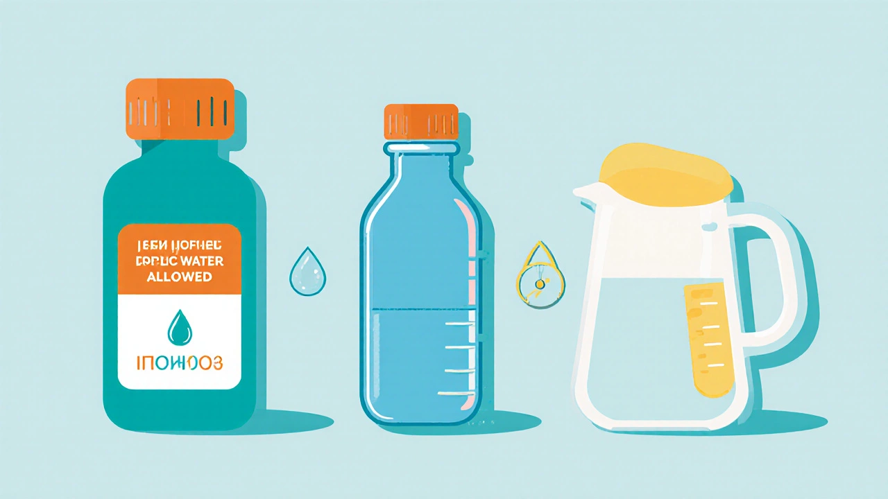 Схема с рекомендациями по количеству воды перед разными анализами крови.