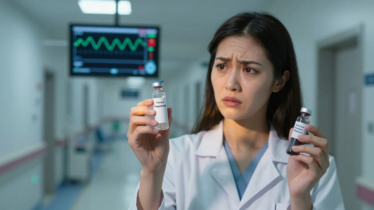 Женщина с двумя пробирками крови: одна чистая, другая мутная — символ правильной и неправильной подготовки.