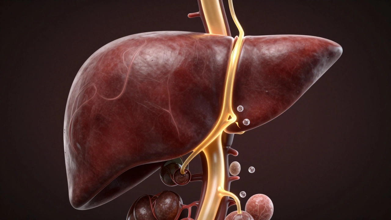 3D-визуализация печени и желчных протоков с изображением камней в желчном пузыре