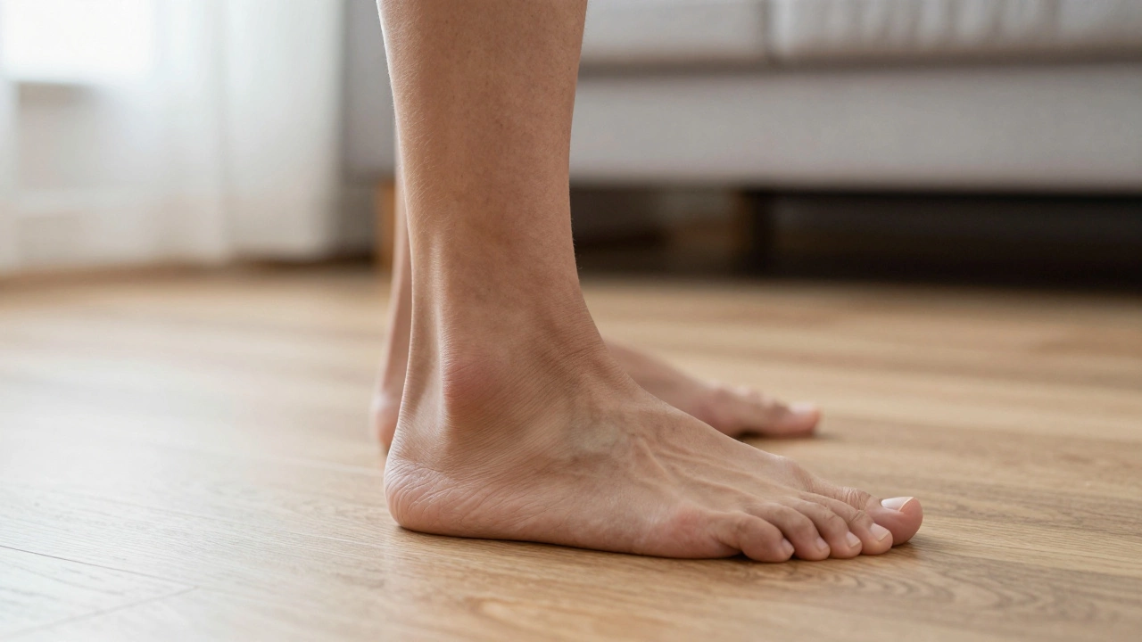Изометрическое упражнение для голени: стопа давит в пол для восстановления мышц
